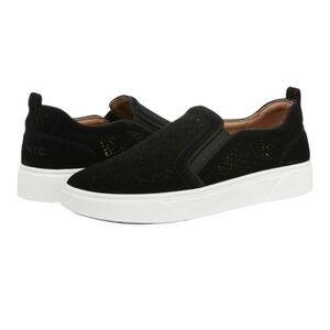 Vionic Kimmie Perf Black Suede Leather Slip On Sneakers Women's sz 11